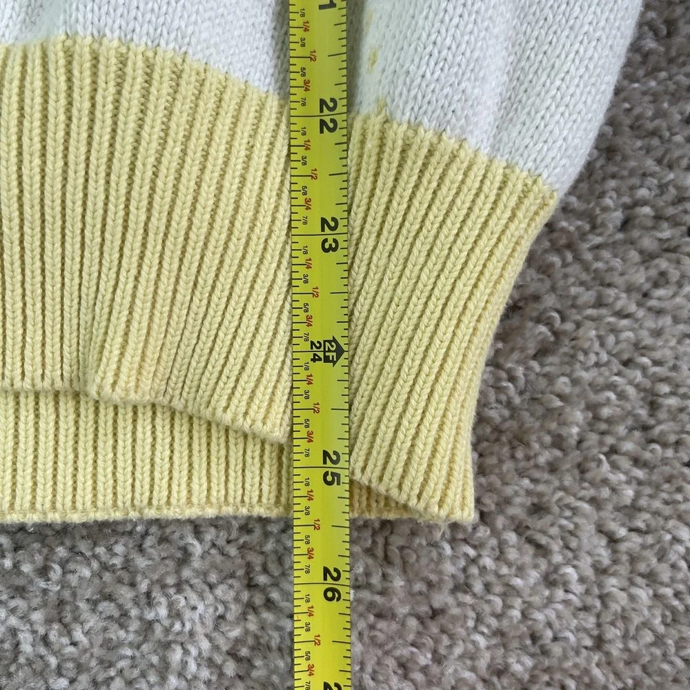 Vintage Golf Sweater Mens Medium Green Cotton Argyle Tight Knit V Neck Pullover